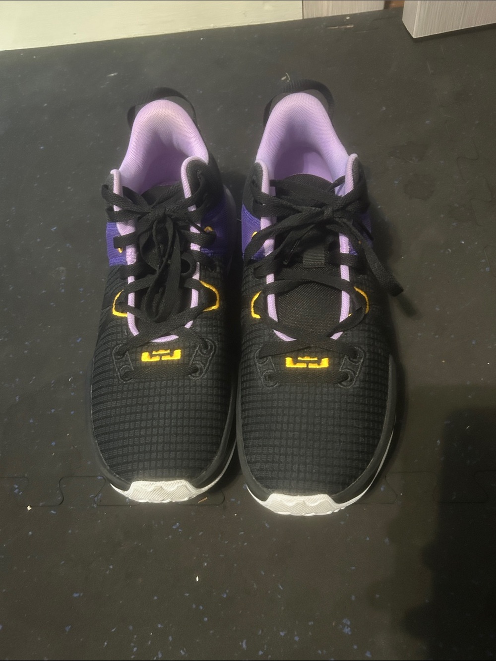 Nike LeBron King shoes purple,black,and yellow